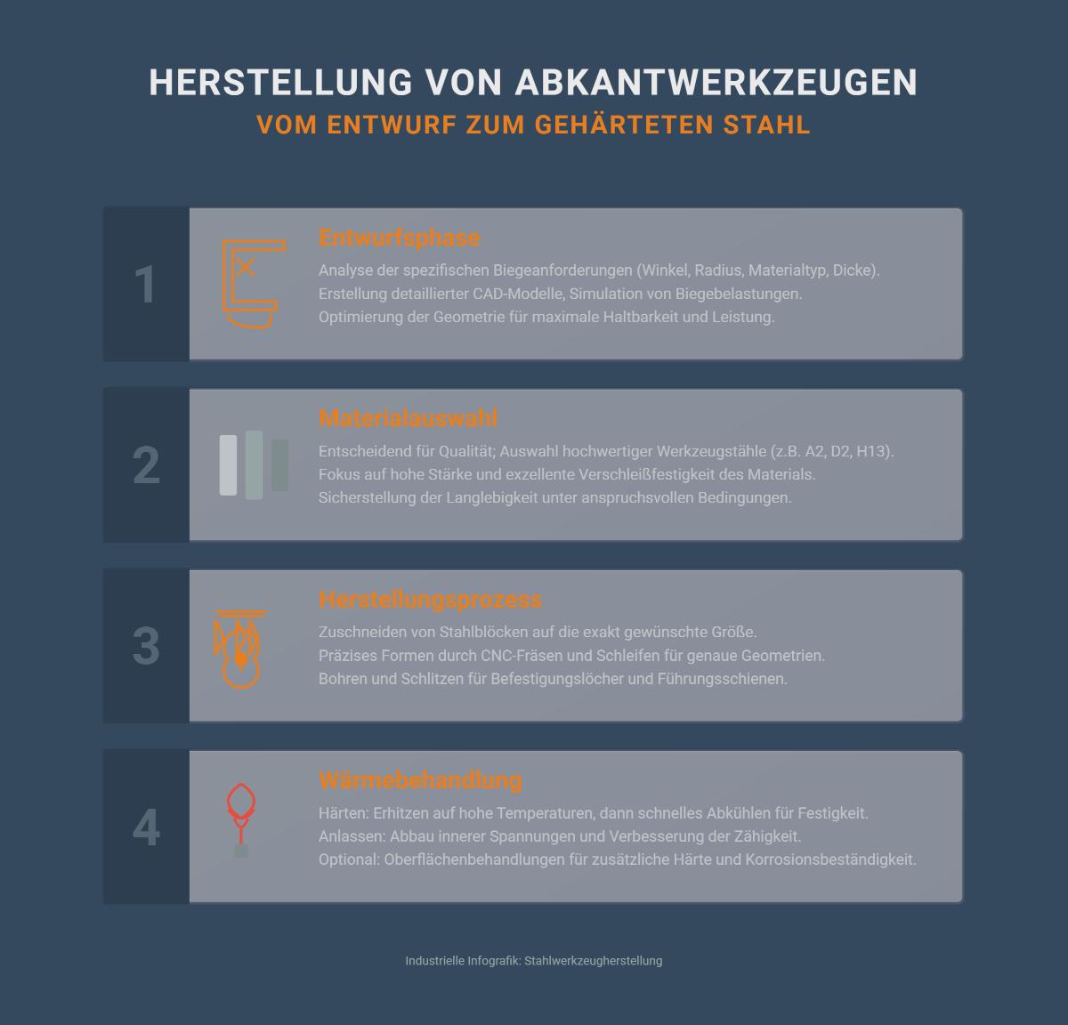 Wie Pressbremsen-Matrizen hergestellt werden: Vom Design zum gehärteten Stahl