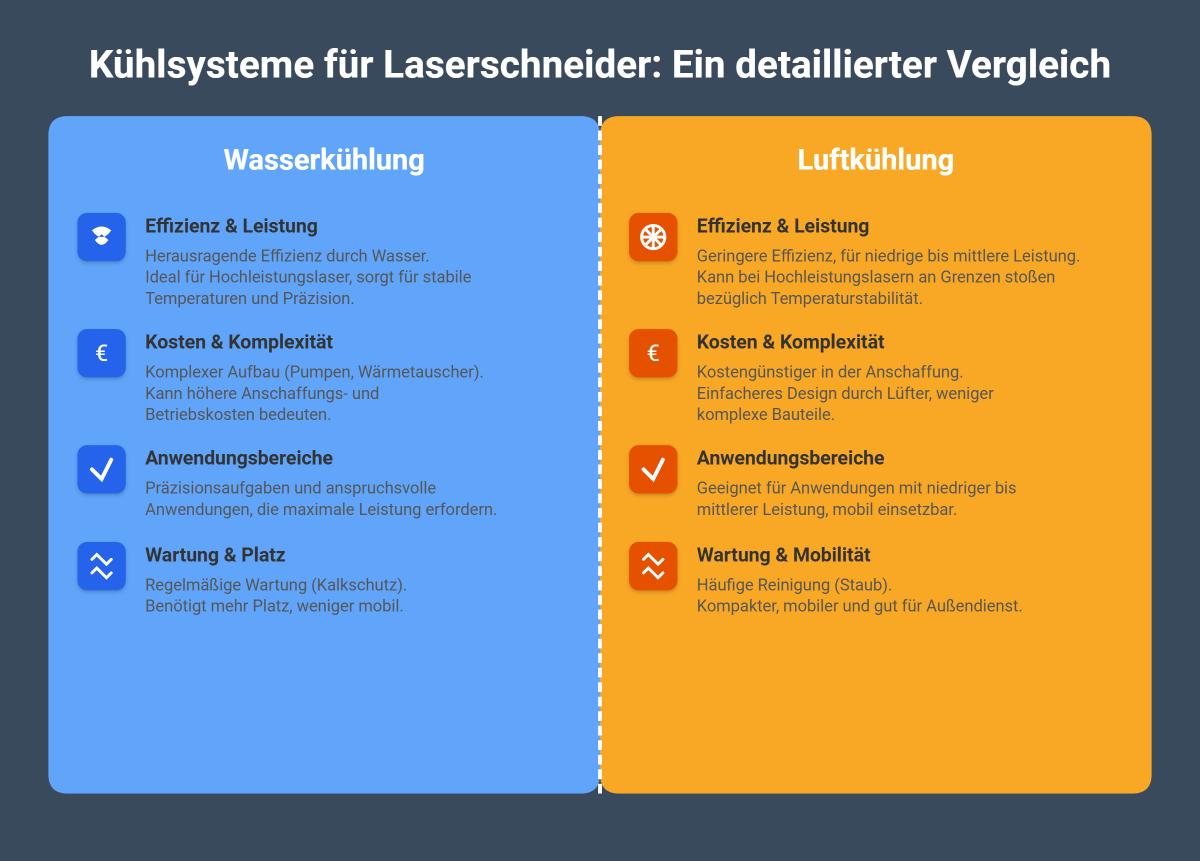 Verstehen von Laserschneider-Kühlsystemen: Wasser vs. Luft und die Auswahl der besten Option