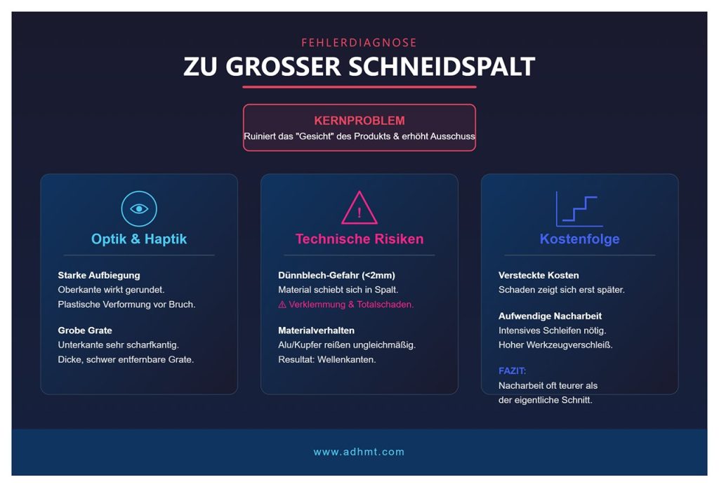 3.2 Fehler Zwei: Zu großer Schneidspalt – Die Qualitätskatastrophe