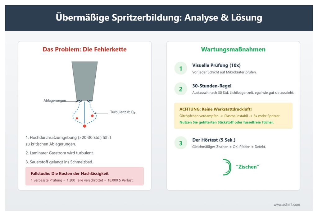 Übermäßige Spritzerbildung?