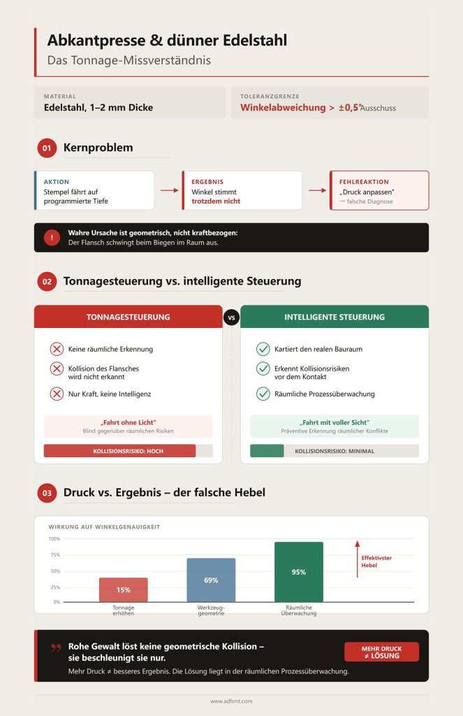 Abkantpresse & dünner Edelstahl