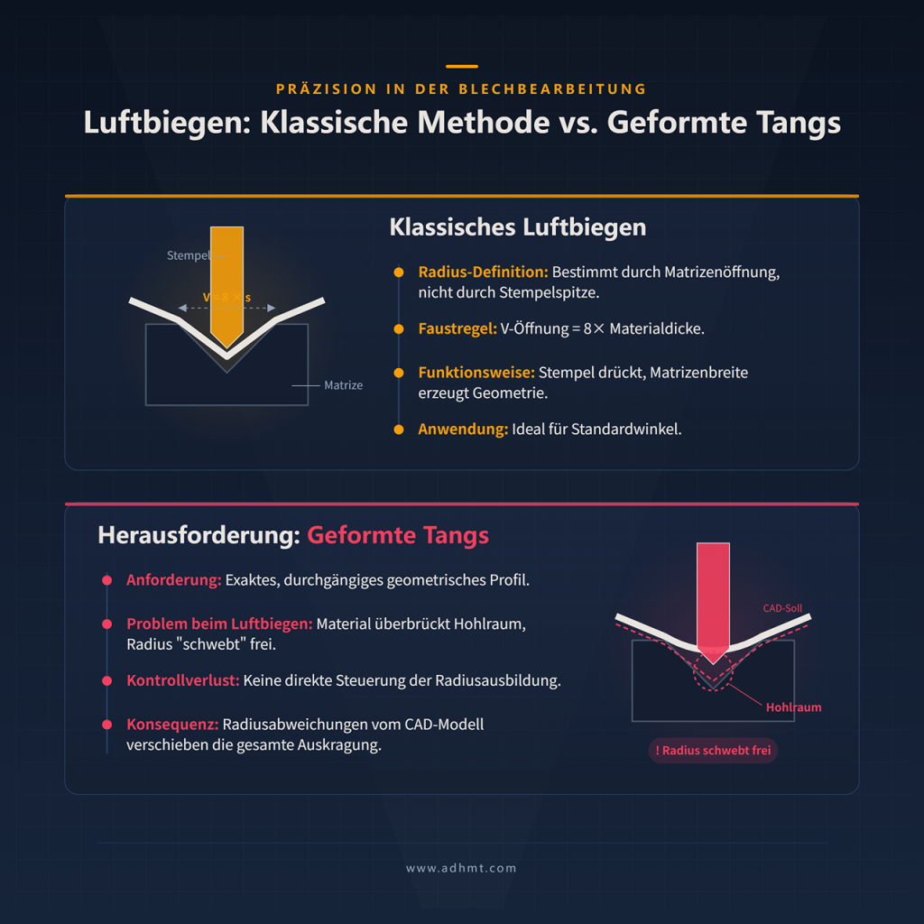 Luftbiegen Klassische Methode vs. Geformte Tangs