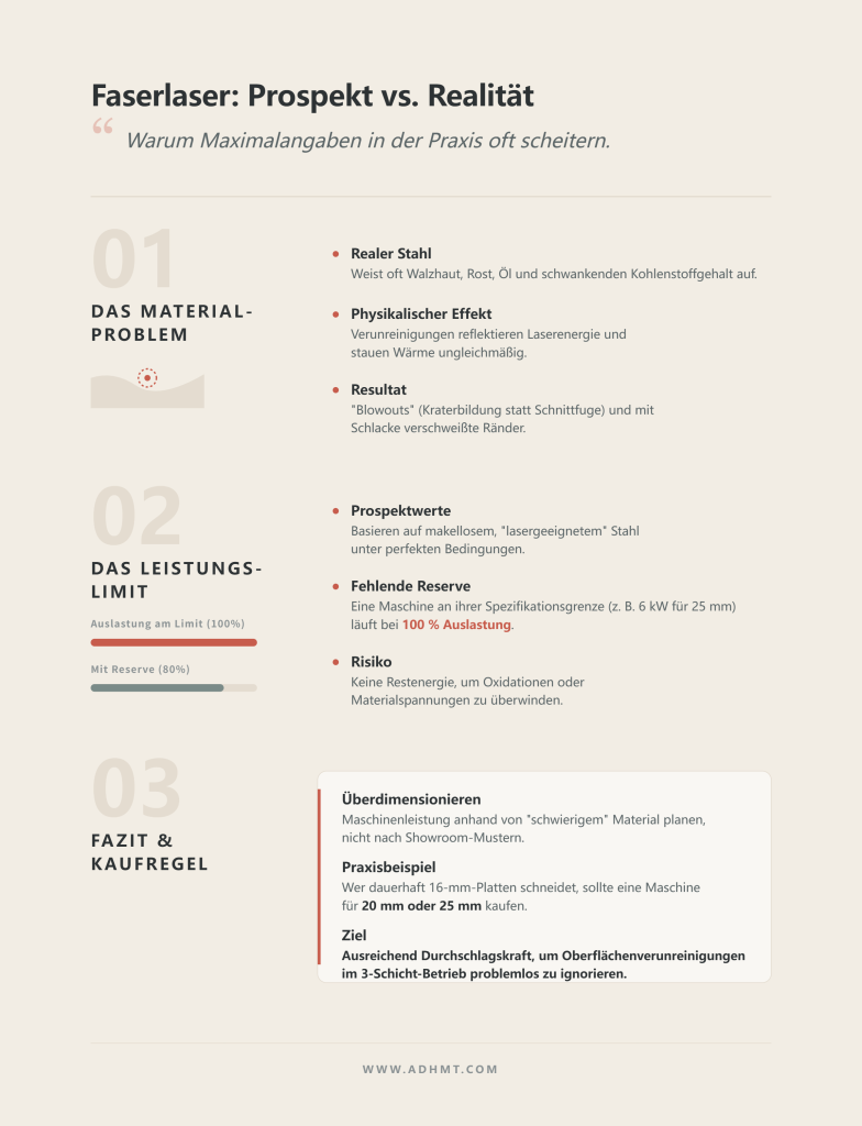 Faserlaser Prospekt vs. Realität